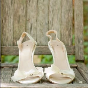 Cream satin jcrew wedding sandals