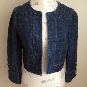 Ann Taylor Loft Cropped Denim Jacket Size 10
