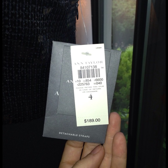 Ann Taylor sequin top LBD w/ detachable straps NWT - Picture 3 of 4