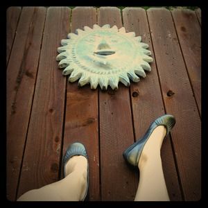 Silver mini wedge flats