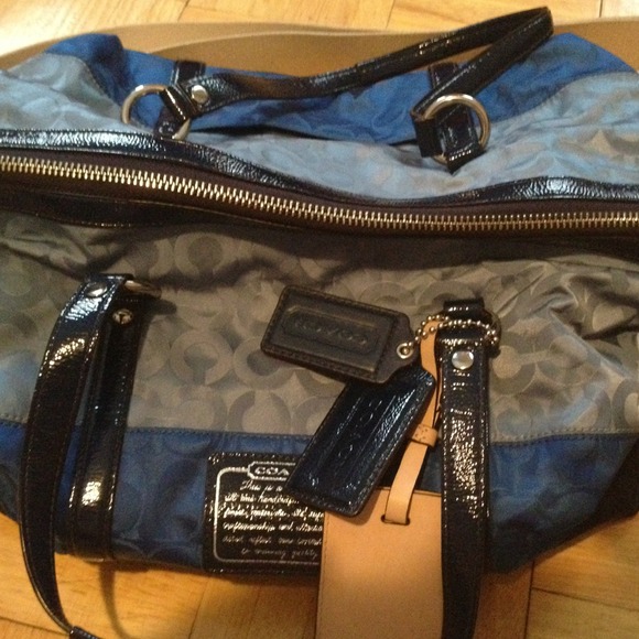 Multi-toned blue Coach bowling bag - Picture 2 of 3