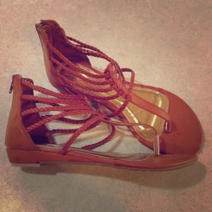 Strappy Cognac Sandals