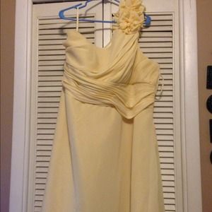 Yellow one shoulder dress plus size
