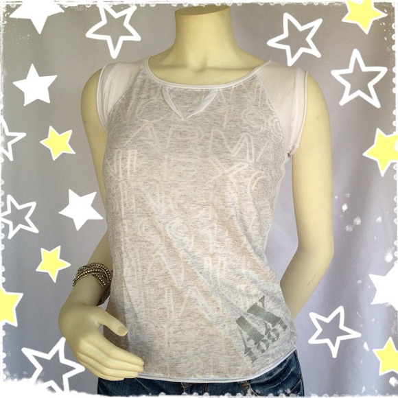 A|X White Graphic Muscle Tank