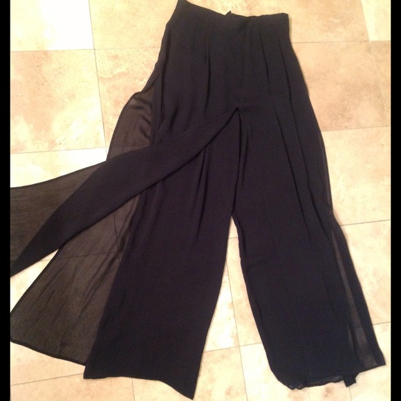 Tadashi Black Formal Open Leg Harem Pants
