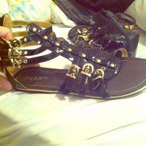 Black & Gold gladiator Sandles