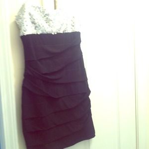 Black & white Sequin dress.