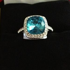 Size 8 white gold plated sapphire ring.