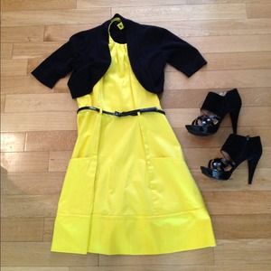 Yellow Dress with black belt