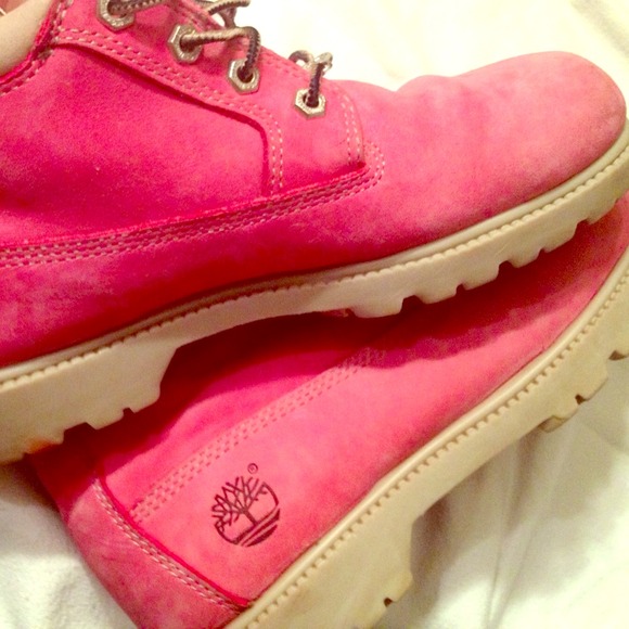 Pink Timberland boots