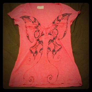 Dark pink butterfly top!