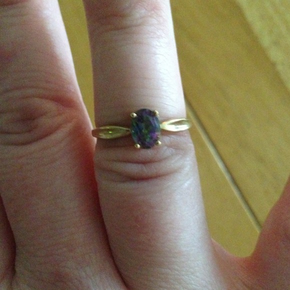 ON HOLD! Gold and mystic fire topaz ring