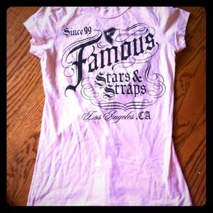 Baby pink famous shirt and tote bundle