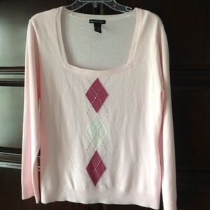 *Reserved* Argyle sweater with beaded detail