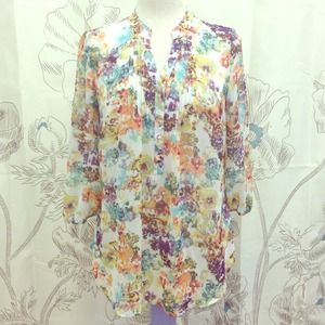 watercolor floral blouse 💐