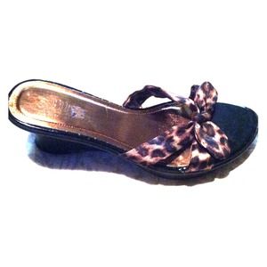 Cheetah print wedge slip on