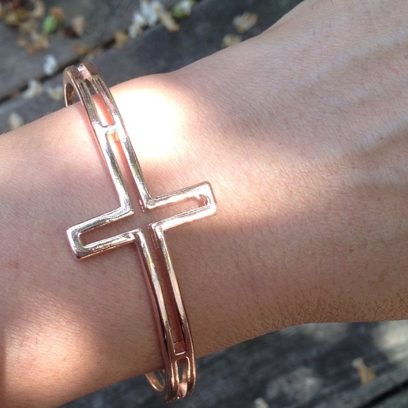SOLD Rose Gold Cross Cuff
