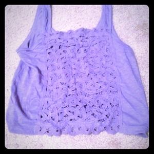 Crochet-back crop tank