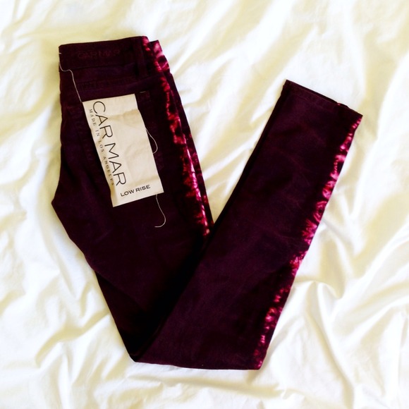 LF maroon tie dye jeans