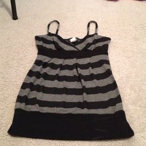 Wet Seal black and grey striped tank
