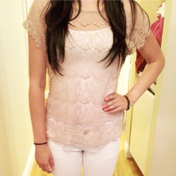 Trouvé Tops - Pink lace top