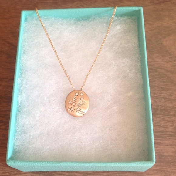 SOLD!!! Gemini 14K Gold Plated Crystal Necklace - Picture 3 of 4