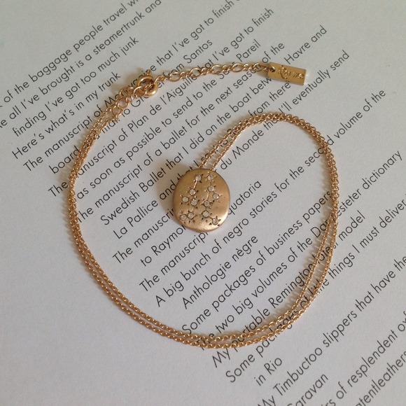 SOLD!!! Gemini 14K Gold Plated Crystal Necklace - Picture 4 of 4