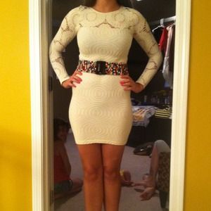 Cream fitted dress ***HELD FOR TRADE***