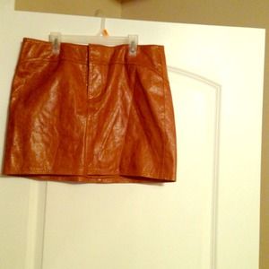 Mini leather skirt