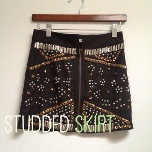 SOLD Studded zipper skirt