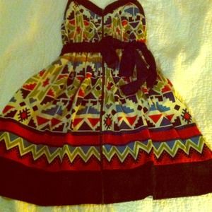 Aztec print, multi-color dress