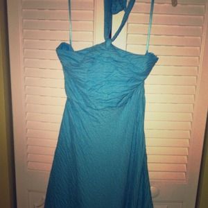 J Crew Turquoise summer halter dress