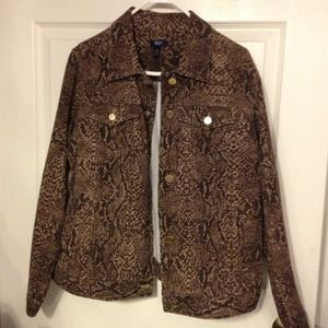 Snakeskin print jean jacket