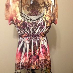 **SOLD** DNLA Sport" Top Size Large Pink Multi