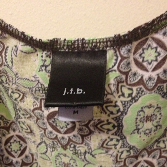 ***Sold in Bundle***TB" Green Print Top S Medium - Picture 2 of 4