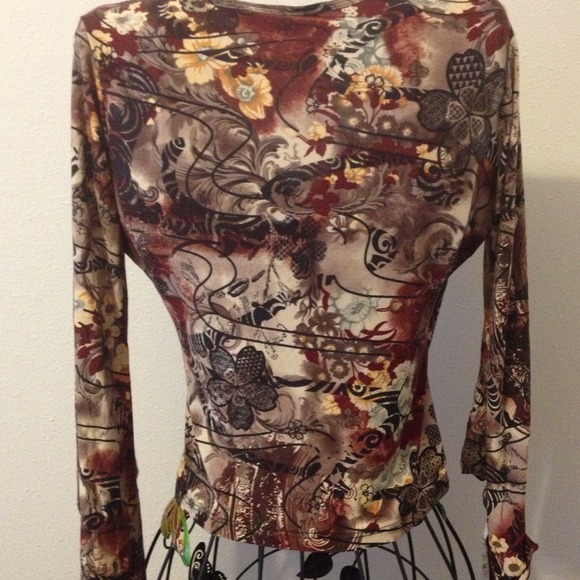 **Bundled**"Wild Cat" Brown Multi Color Top S - Picture 4 of 4
