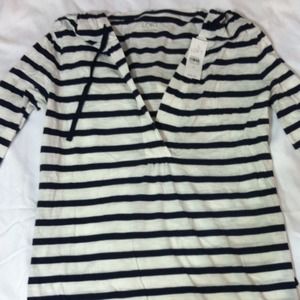 Loft nautical top in navy blue/white