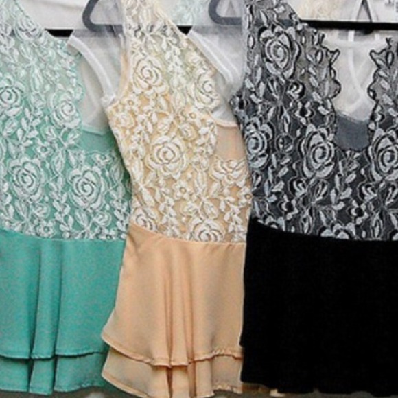 Embroidered lace peplum top - CREAM ONLY - Picture 3 of 3