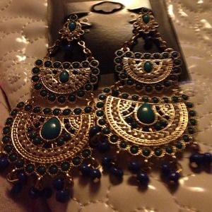 Blue two tones earring