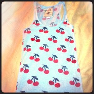 🍒VS Pink Blinged Cherry Tank top shirt🍒