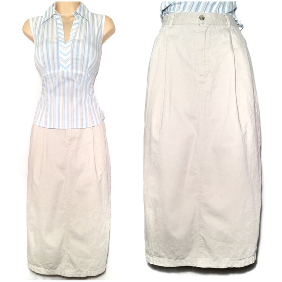 ❤Adorable Long Khaki Skirt — Size 14