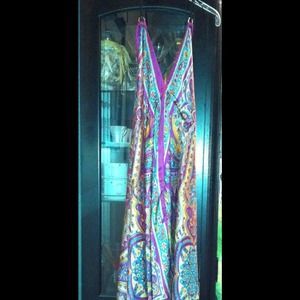 Paisley print handkerchief halter dress👗