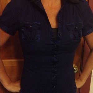 REDUCEDBeautiful blue detailed blouse REDUCEDBeautiful blue detailed blouse