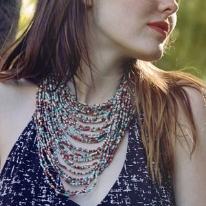 Tribal Beaded Statement Necklace