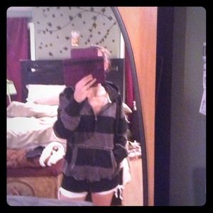 SOLD!!! Black and grey striped hoodie