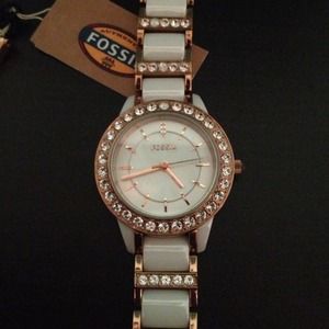 ⚠Reduced Again⚠ Fossil Rose Gold Ceramic Watch