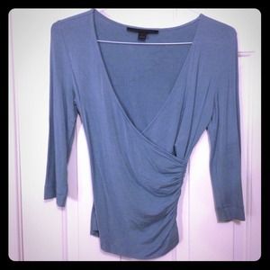 Blue Faux wrap shirt