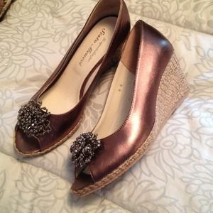 Bronze metallic espadrilles