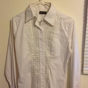 White long sleeve collared shirt