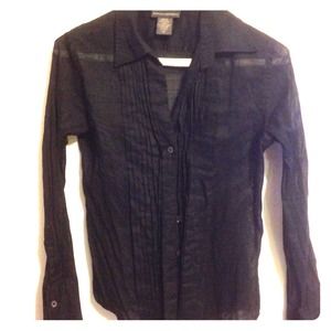 Black sheer long sleeve top